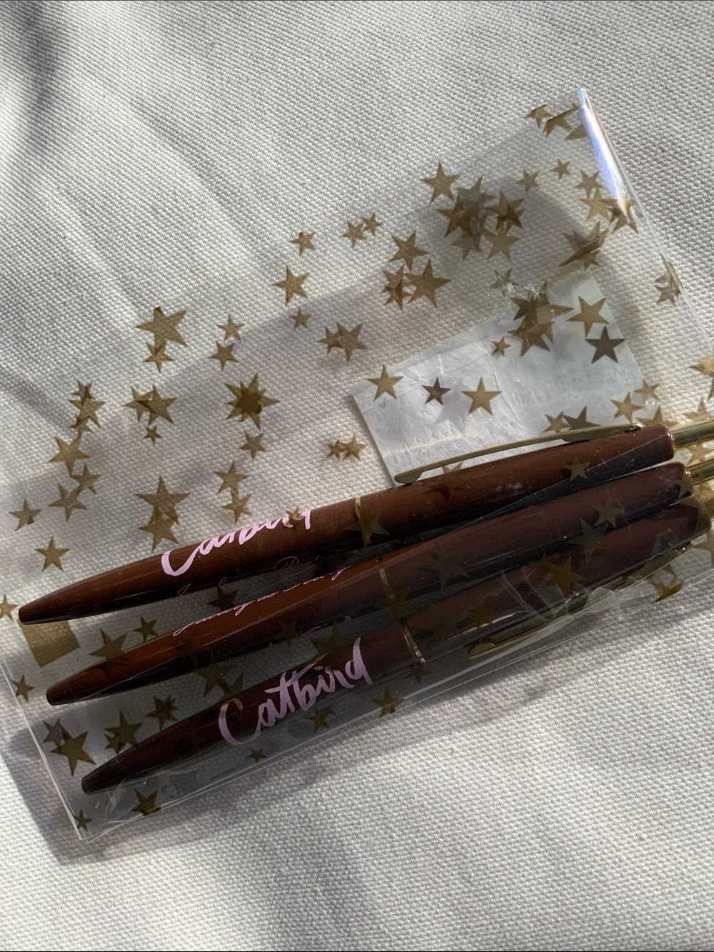 THREE Catbird “Jewelry as Poetry” ballpoint pens CATBIRD PENS SET OF THREE